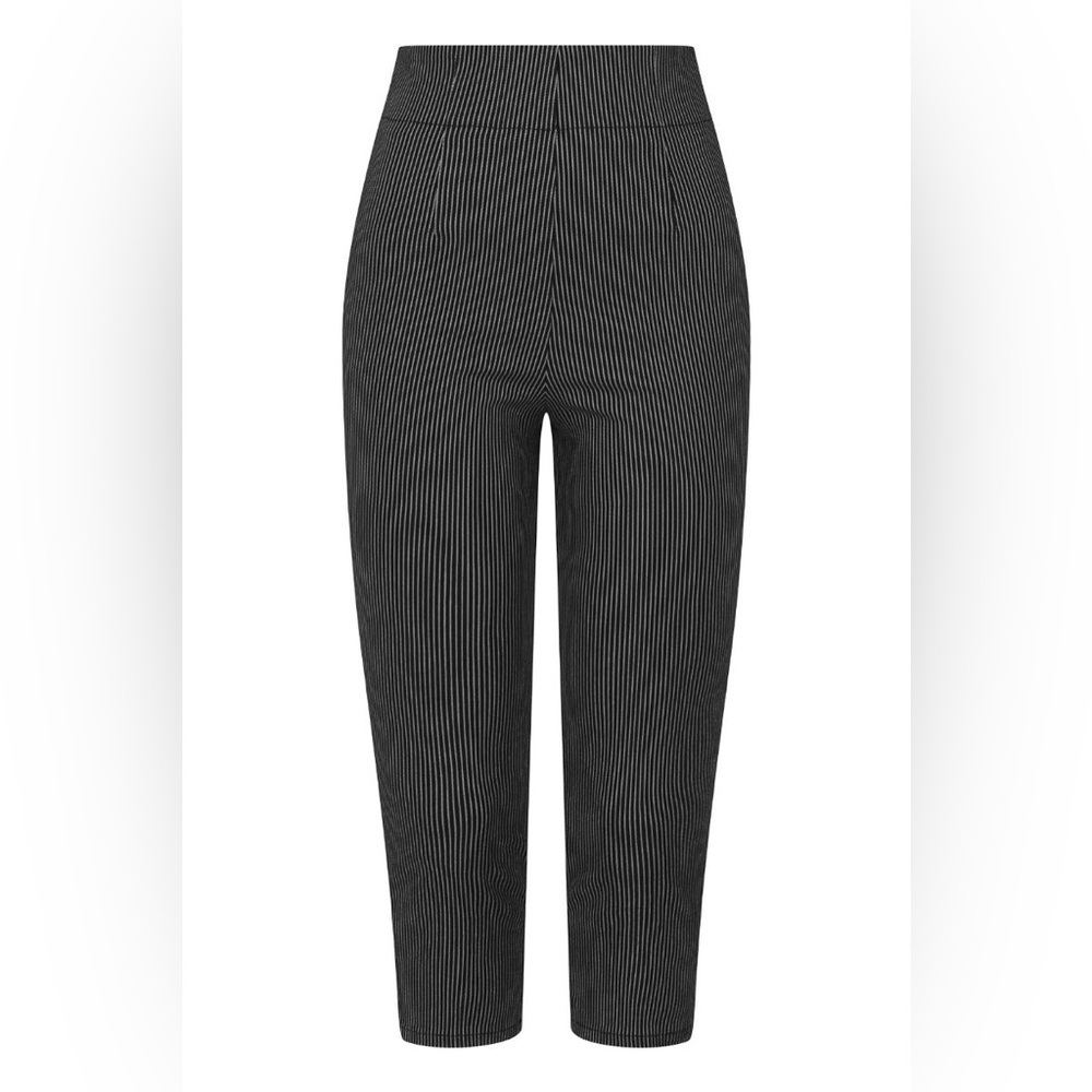 Hell Bunny Jack Pinstripe Black Capris 🖤 - Picture 2 of 5